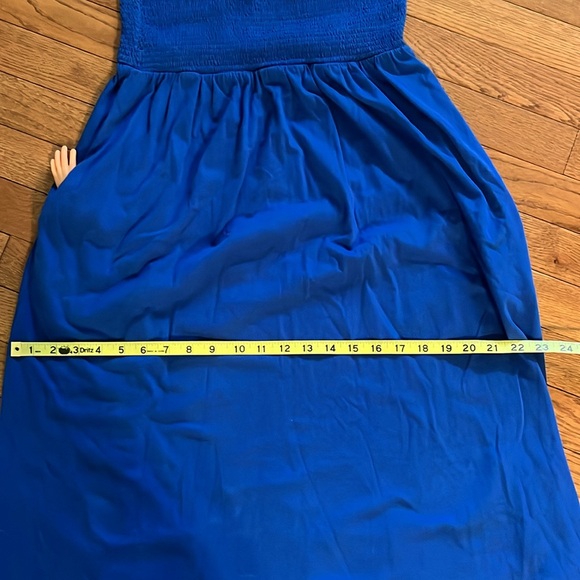 Old Navy Blue Sleeveless Smocked Sundress Medium Petite - Picture 10 of 16